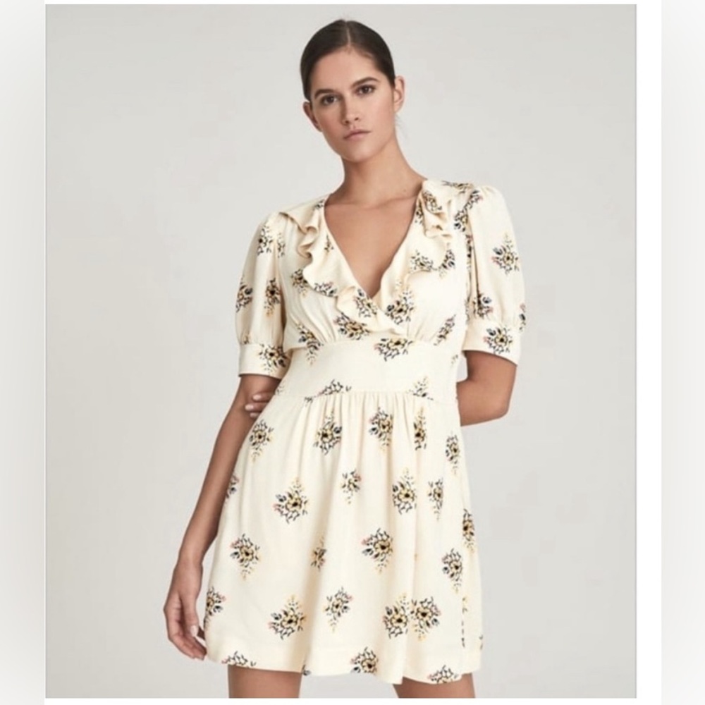REISS Olive Ivory Floral Dress -